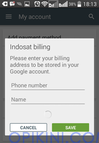 Enable Indosat Billing di Google Play Store