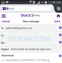 Tulis Email Yahoo Mobile