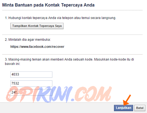 Minta Bantuan pada Kontak Tepercaya Anda