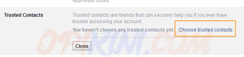 Choose trusted contacts