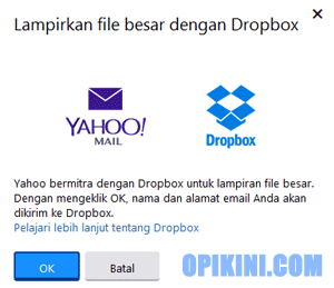 Lampirkan file besar dengan Dropbox