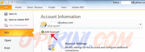 Cara Setting Untuk Membuka Email Yahoo di Outlook 2010