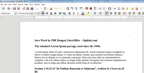 Mudahnya Export atau Convert Word ke PDF Dengan LlibreOffice