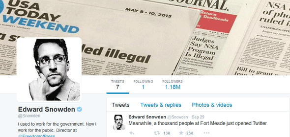 Mungkin tidak semua orang di Indonesia mengenal siapa itu Edward Snowden √ Dua Hari Buat Akun Twitter Edward Snowden Sudah Punya 1,18 Juta Pengikut