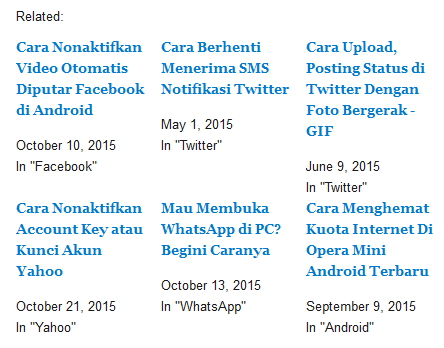 Ada banyak plugin untuk menampilkan related post di blog WordPress dan salah satunya adala √ Cara Mengatur Jetpack Related Post Sesuai Keinginan