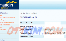 cek saldo rekening mandiri