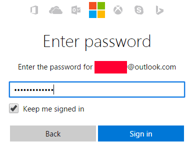 Masukan kata sandi akun Hotmail 