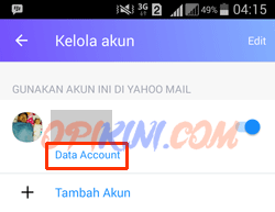 pilih Data Account