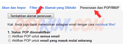 Penerusan dan POP/IMAP
