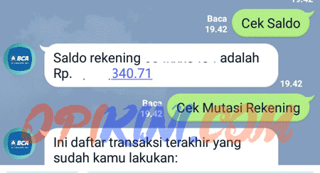 Cara Cek Mutasi dan Sisa Saldo Rekening BCA Lewat LINE