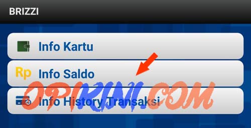 Pilih menu Info Saldo