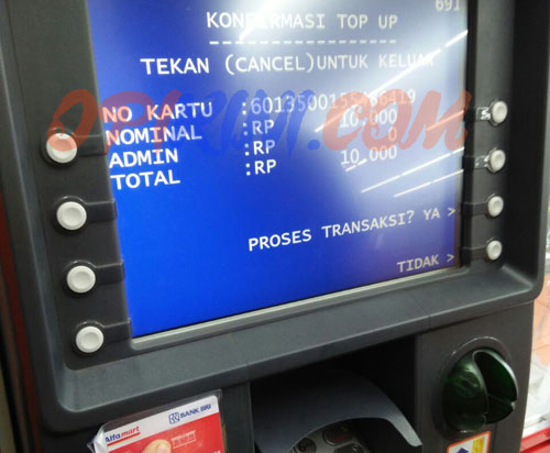 konfirmasi TOP UP BRIZZI BRI