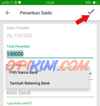 penarikan dana Tokopedia