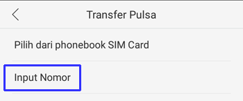 Pilih Input Nomor