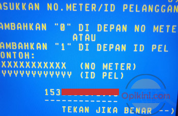 masukan nomor meter