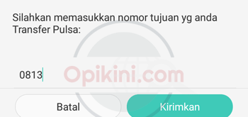 Masukan nomor tujuan