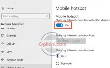 mobile hotspot Windows 10