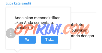 pilih Ya untuk melanjutkan