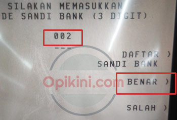 masukan kode bank BRI yaitu 002