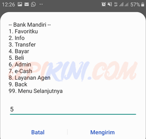 Top Up Kartu E-Money Mandiri Lewat SMS Banking