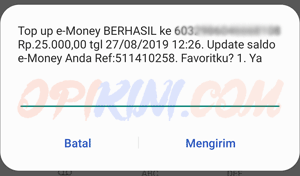 pengisian berhasil