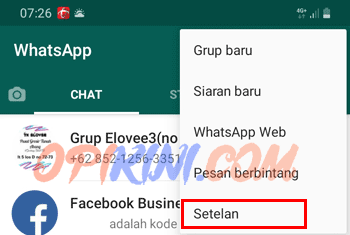 PIlih menu setelan