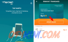 Cara Update Balance Tapcash BNI Lewat HP Dengan NFC