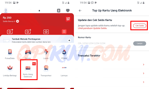 Update Saldo Tapcash BNI Dengan LinkAja