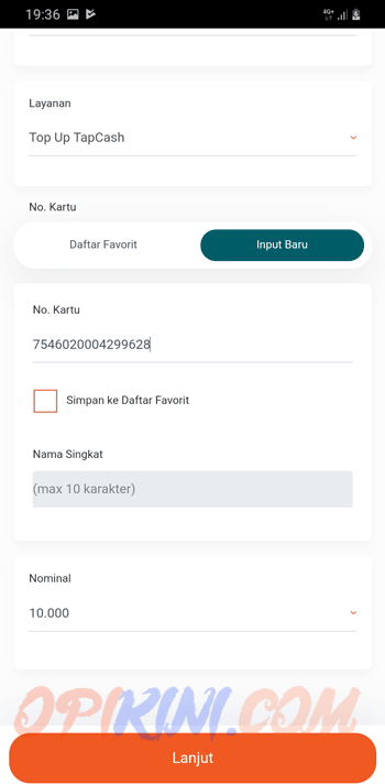 Top Up Tapcash Lewat BNI Mobile