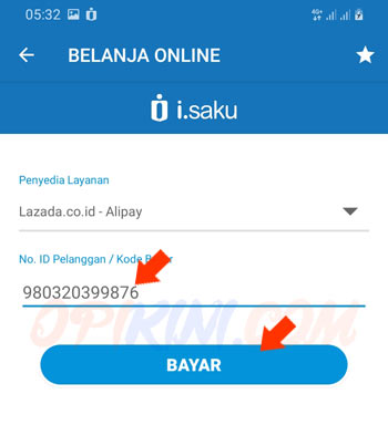 masukan kode bayar