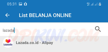 pilih Lazada.co.id – Alipay