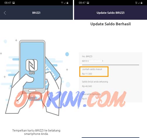 Cara Mengupdate Saldo Kartu Uang Elektronik BRIZZI Setelah Top Up Dari Bank Lain