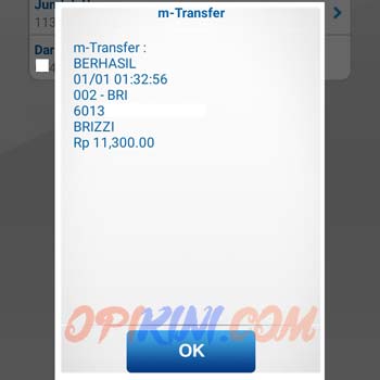 transfer berhasil