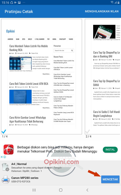 Cara Mencetak Halaman Web Di Google Chrome Android Ke Printer