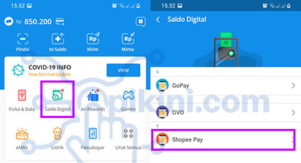 Cara Transfer DANA ke ShopeePay Lewat Menu Saldo Digital