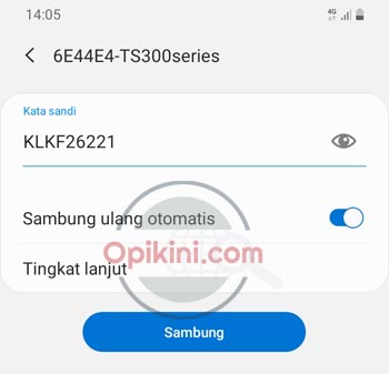 Masukan kata sandi Wifi printer canon TS307