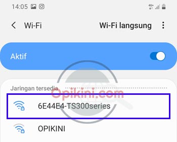 Pilih jaringan wifi printer canon