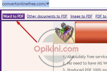 pilih Word to PDF