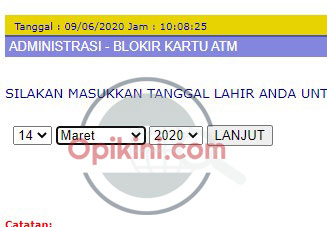 Blokir Kartu ATM