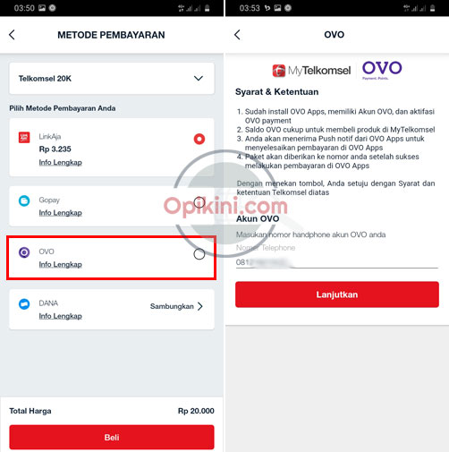 metode pembayaran pilih OVO