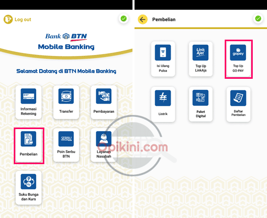 Cara Top Up GoPay Lewat BTN Mobile Terbaru