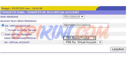 Isi LinkAja Via Internet Banking BCA