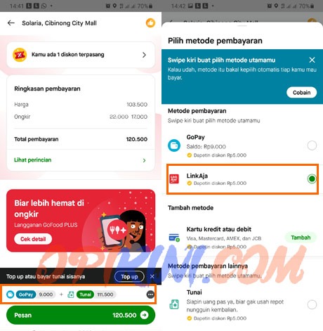 bayar gofood pakai linkaja