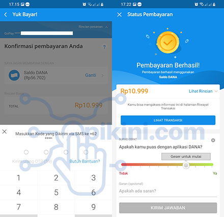 DANA ke GoPay Kode OTP transaksi