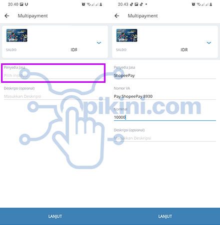 Mandiri Online MultiPayment