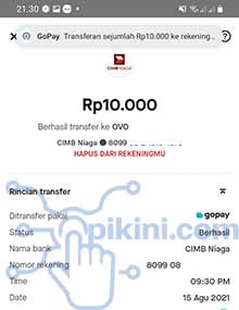 Dari GoPay ke OVO Berhasil