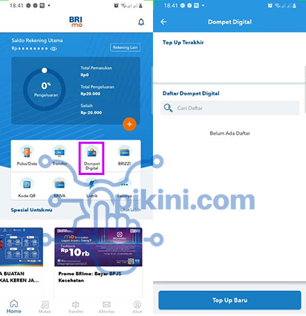 Cara Top Up OVO Lewat BRImo atau BRI Mobile Terbaru 2021