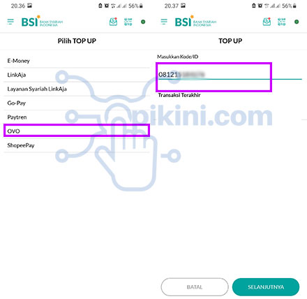 Transfer dari BSI ke OVO