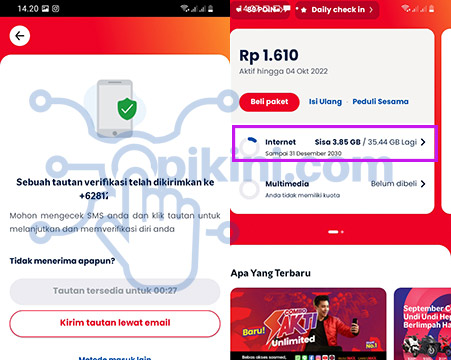 Cek Sisa Kuota Internet Orbit Telkomsel di MyTelkomsel