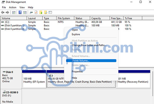 Shrink Volume Hardisk